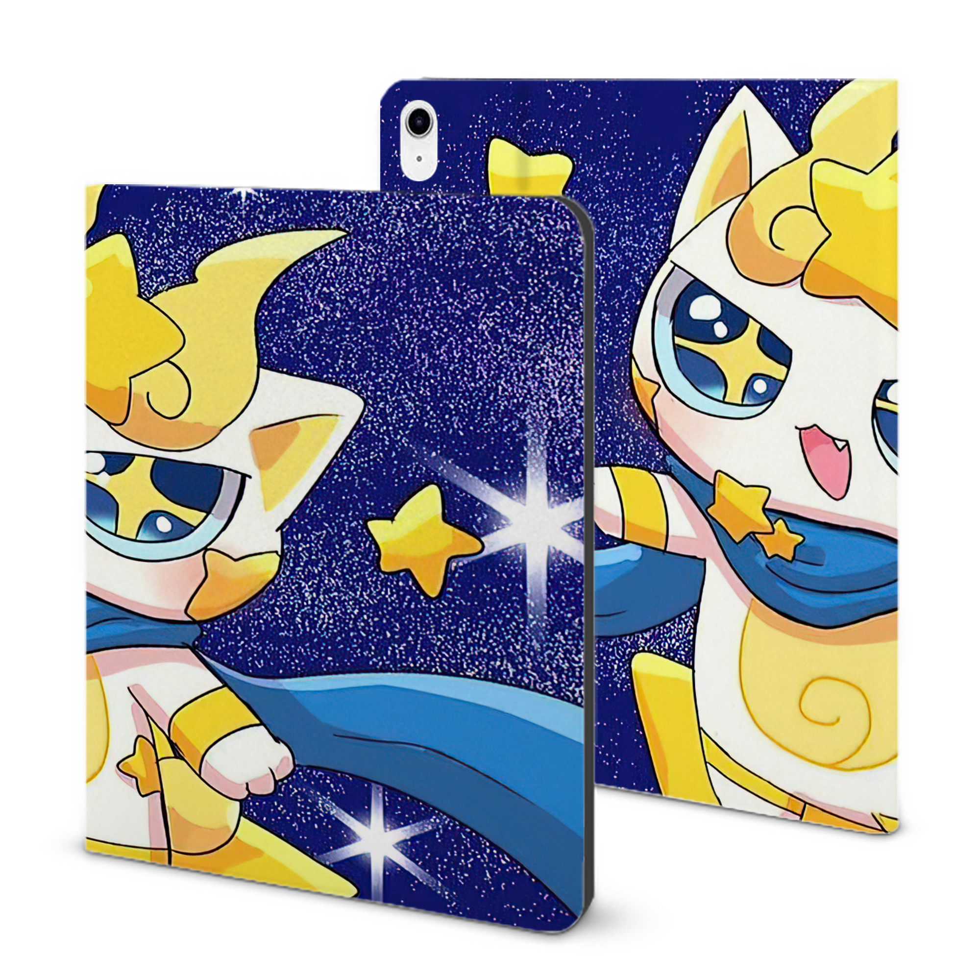 （画像用） 妖怪ウォッチ Yo-kai Watch IPad ケース ブック型 PUレザー TPU 耐衝撃 軽量 薄型 ペン収納なし 全面保護 IPad 各モデル対応